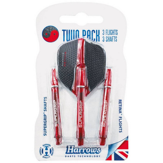 Harrows Twin Pack Dart Flight/Shafts (Red)