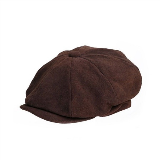 Gatsy Suede Leather Cap Brown - Extra Large