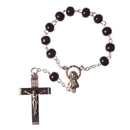 Car Rosary- Single Decade/Wood Black