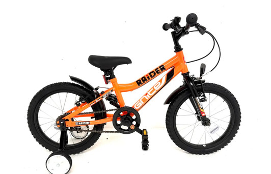 Ignite Raider 16 Inch Boys Bike - Neon Orange | With Stabilisers & Mudguards