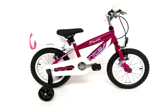 Starlet 14 Girls Bike Cerise – 4–6 Years | Kids Bike with Stabilisers & Bell