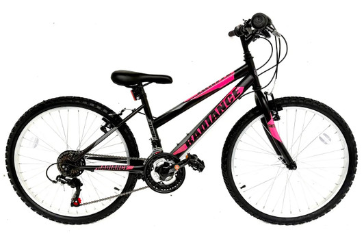 Ignite Radiance 24 Girls Mountain Bike – Matt Black and Pink| 24 Inch Wheels