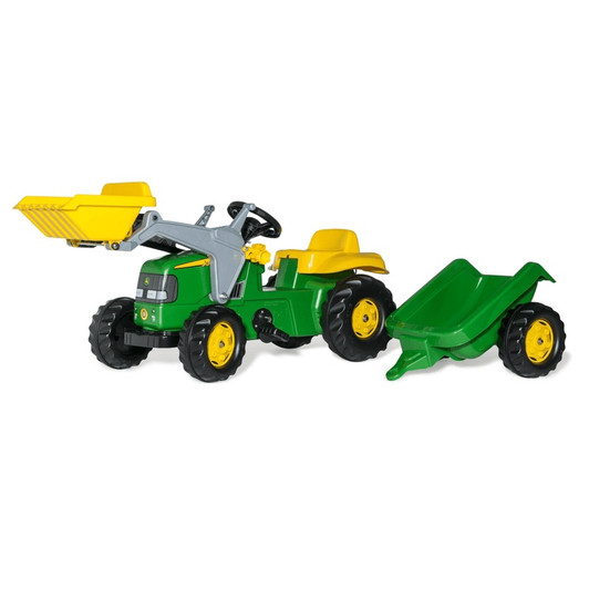Rolly Toys Rolly Kid John Deere Tractor with Frontloader and Trailer