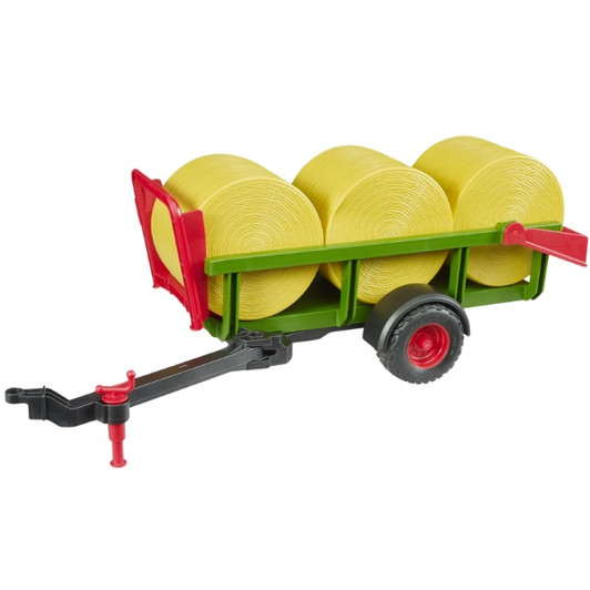 Bruder 1:16 Self Loading Bale Trailer With 3 Round Bales