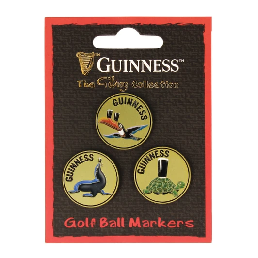 Guinness Gilroy 3 Pack Golf Ball Markers Gold
