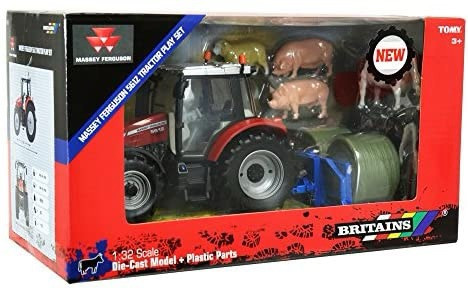 1:32 Massey Ferguson Mf860 W/Fork Lift & 2 Hay Bales