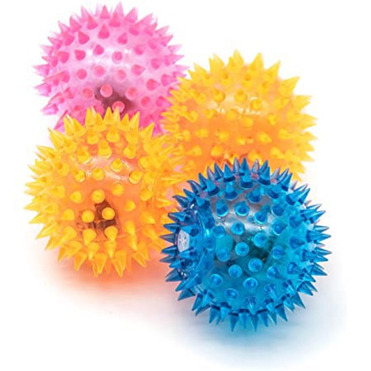 * 75Mm Light-Up Spikey Ball With Squeaker