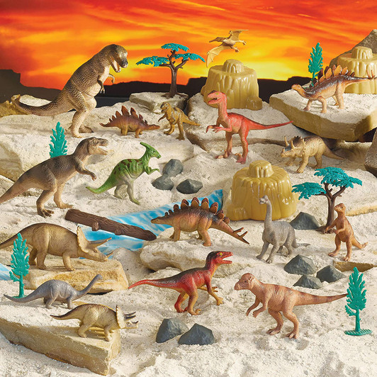 Plastic Dinosaurs In Jar