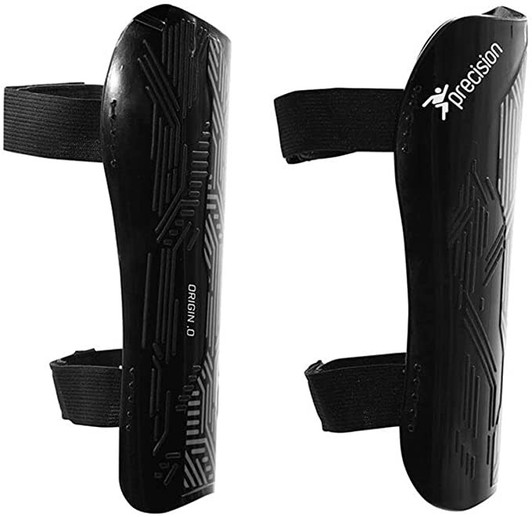 Precision Origin.0 Strap Shin Guards (Small, Black/Black)