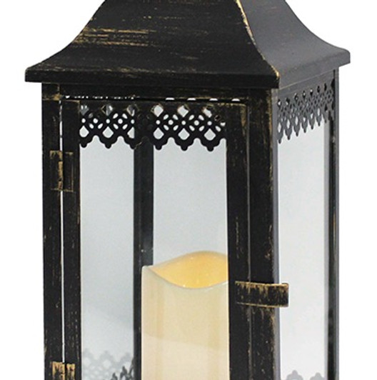 Metal & Glass Grave Lantern/With LED