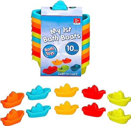 10Pcs Bath Boats (With Numbers)