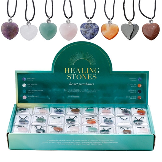 Healing Stone Gemstone Heart Shaped Pendant