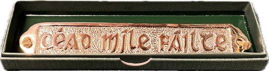 Brass Wall Plaque Cead Mile Failte Plain Small
