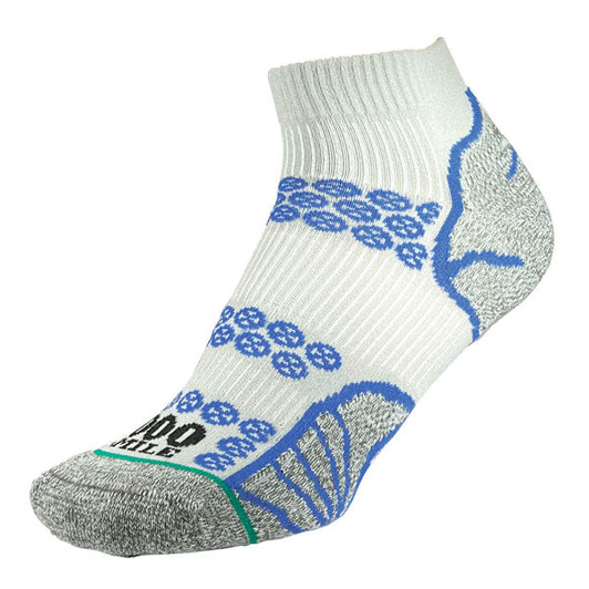 1000 Mile Lite Anklet Sock Men's (Recycled) (Large, Silver/Royal Blue)