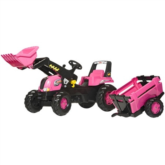 "Rolly" Junior Tractor, Loader & Farm Trailer - Pink