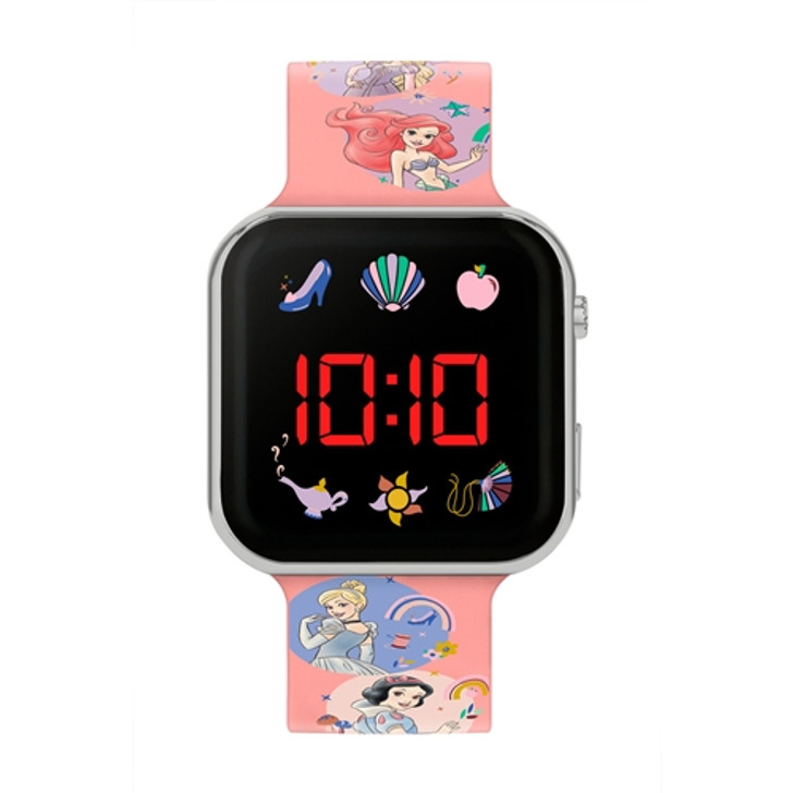 Disney Princess Pink Printed Strap LED  Watch