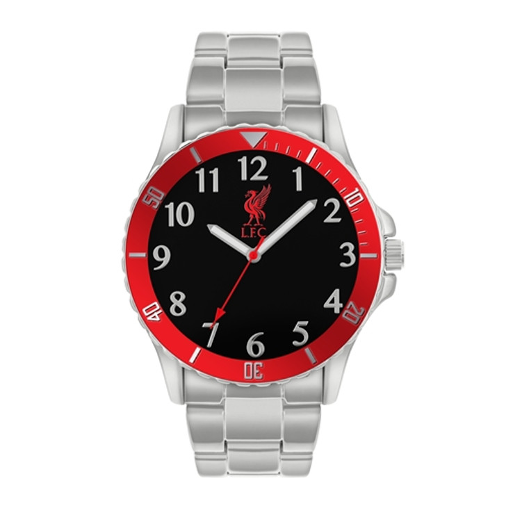 Official Liverpool Fc Silver Quartz Watch Red Dial