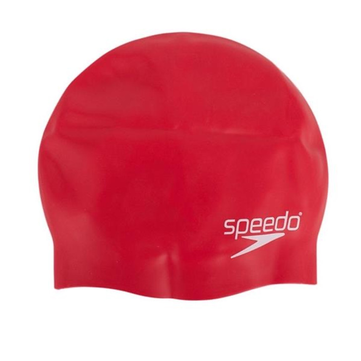 Speedo Moulded Silicone Cap (Red, Junior)