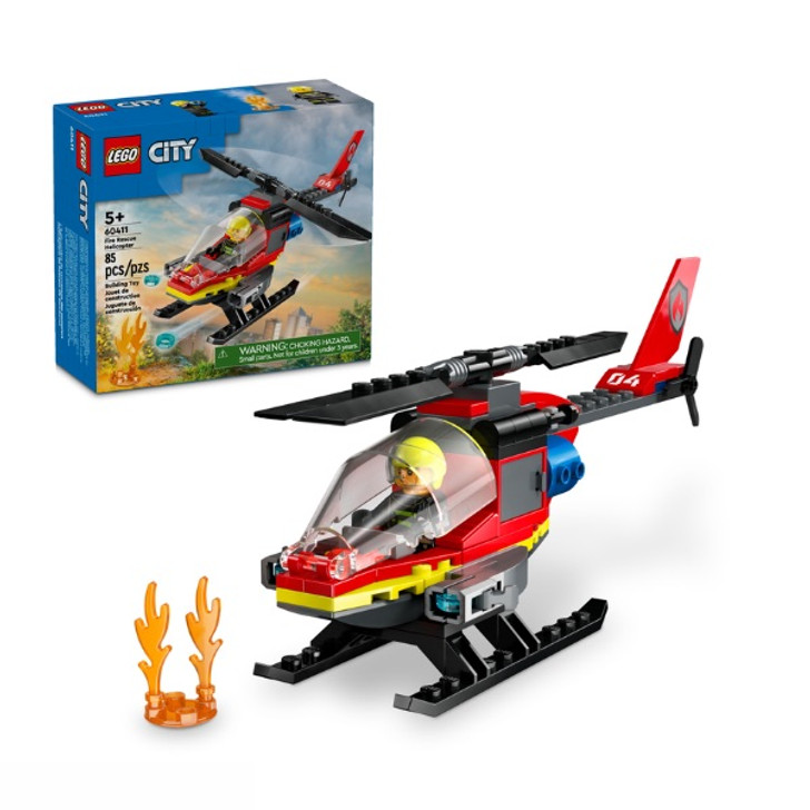 LEGO City Fire Rescue Helicopter Building Toy 60411