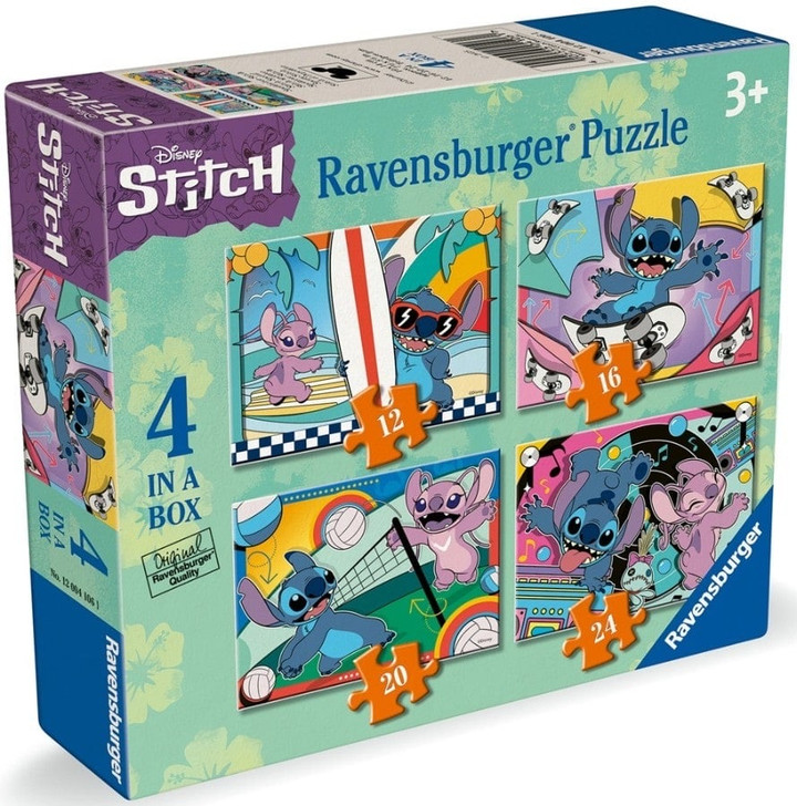 Ravensburger Disney Stitch 4 in a Box Jigsaw Puzzle – 12, 16, 20 & 24 Pieces