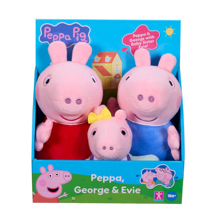 Peppa Pig 3 Pk Plush - Peppa, George & Evie