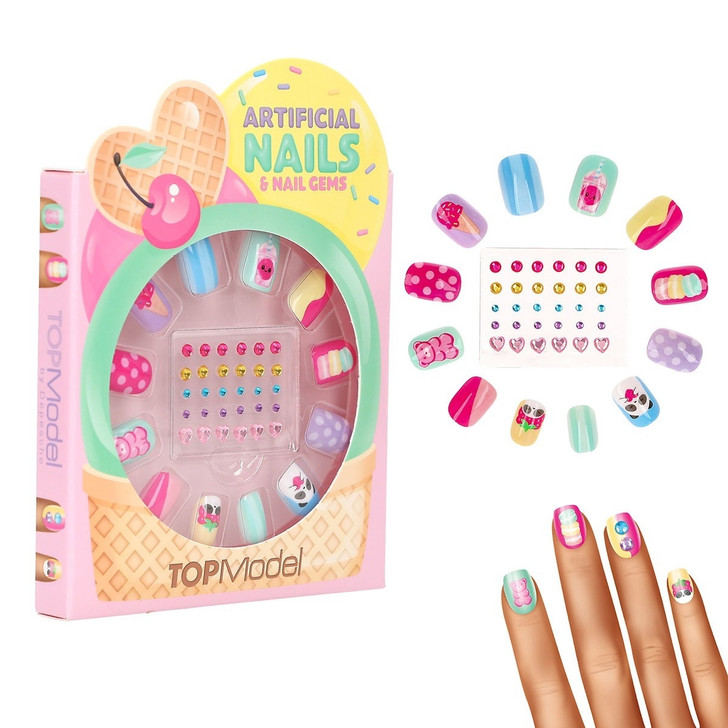 TOPModel Artificial Nails And Deco Stone Set CANDY GLAM