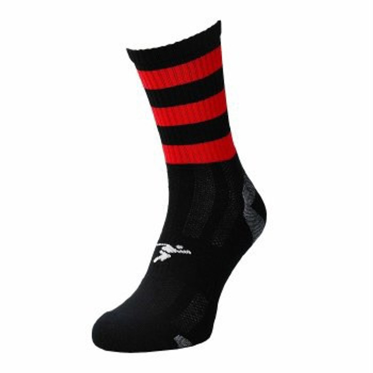 Precision Pro Hooped GAA Mid Socks Junior (Black/Red, J12-2)