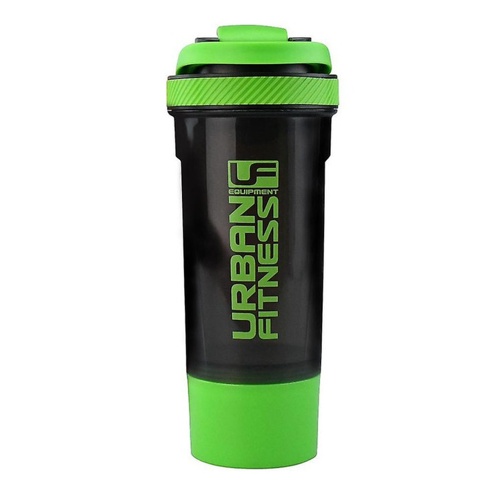 Urban Fitness  2in1 Protein Shaker 700ml  Black/Green