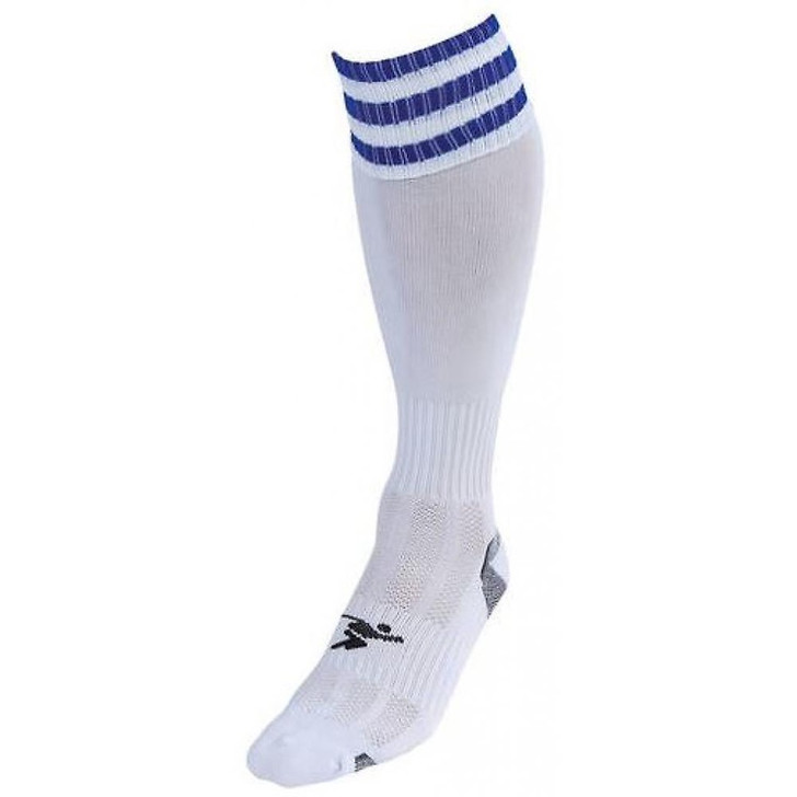 Precision 3 Stripe Pro Football Socks Junior 44350 White/Royal