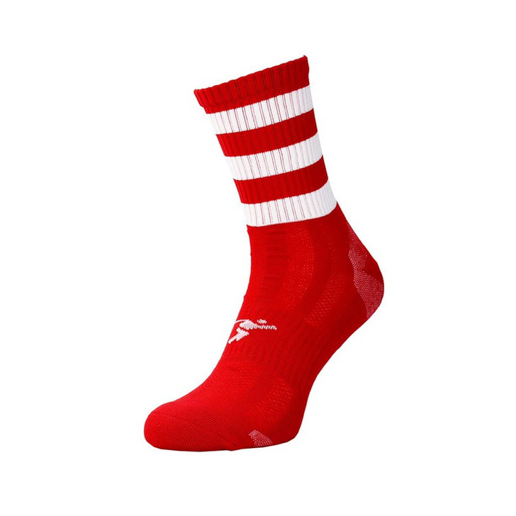 Precision Pro Hooped GAA Mid Socks Junior (Red/White, 3-6)