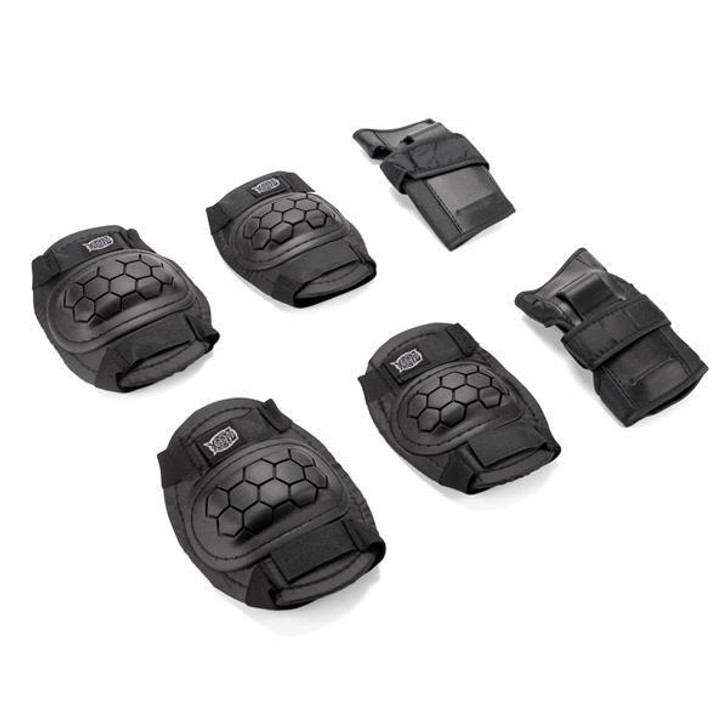 Xoo 6Pc Kids Pad Set - Black S