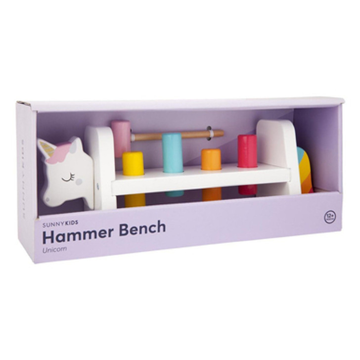 Wood Unicorn Hammering Bench