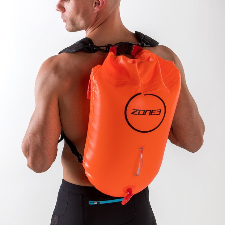 Zone3 Swim Safety Buoy/Dry Bag (Neon Orange, 28L) Finnegan's Corner