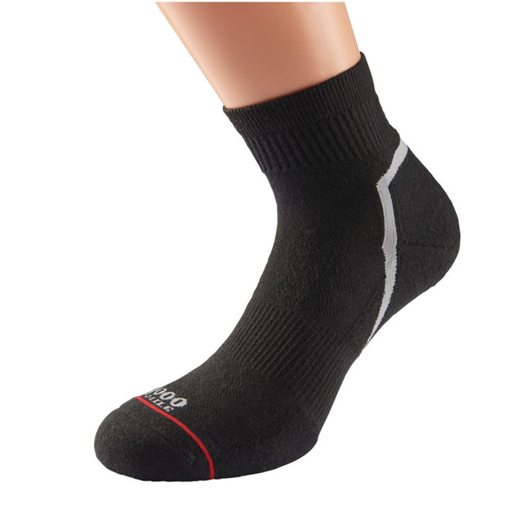 1000 Mile Active QTR Sock Mens (Single) (Black, Medium)