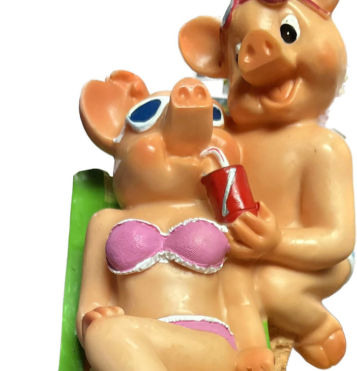 Piggy Bank On Summer Holidays (Having a drink)