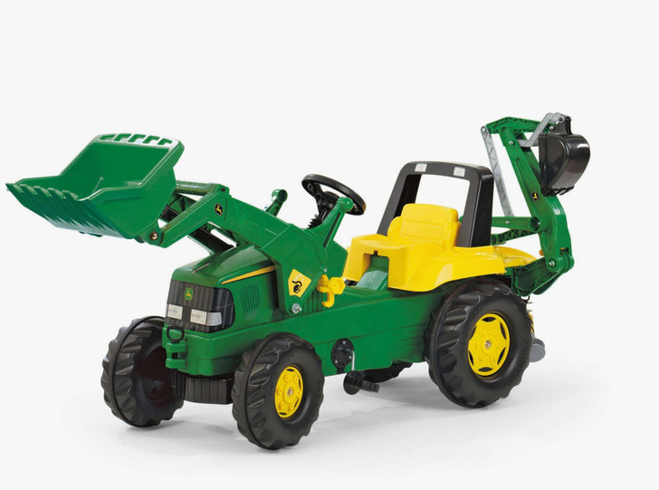 Rolly John Deere Digger with Trailer and Backhoe