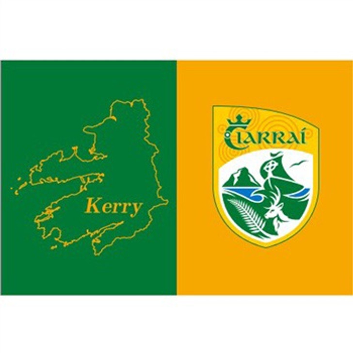Kerry GAA Official Crested 12″x18″ Flag with stick