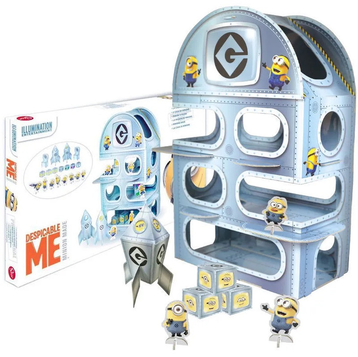 Despicable Me Minions build your own cardboard rocket playhouse and characters