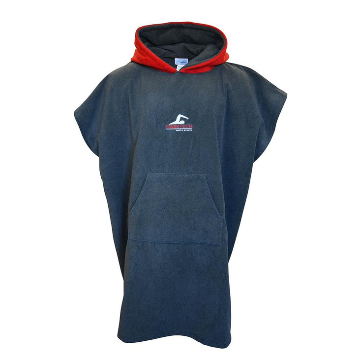 SwimTech Microfiber Poncho Junior (Grey/Red, Junior)