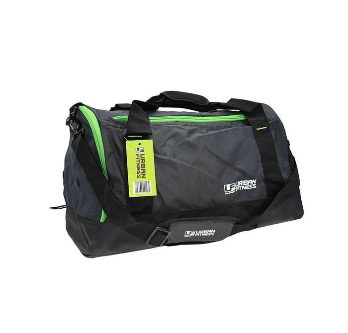 Urban Fitness Small Holdall Bag (Charcoal Black/Green, 39 Litres)