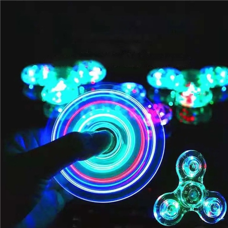 LED Luminous Transparent Flash Decompression Fidget Spinner Toy