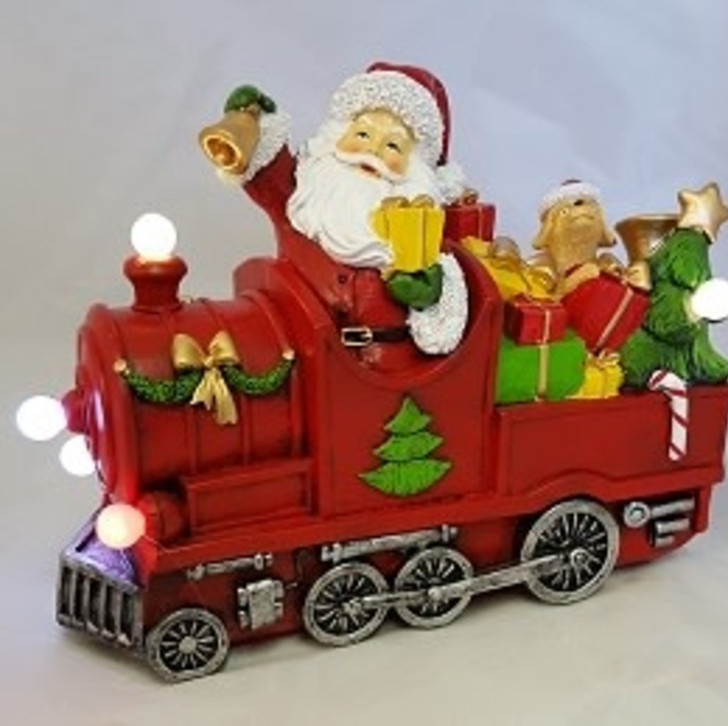 Santa On Train With Led Lights