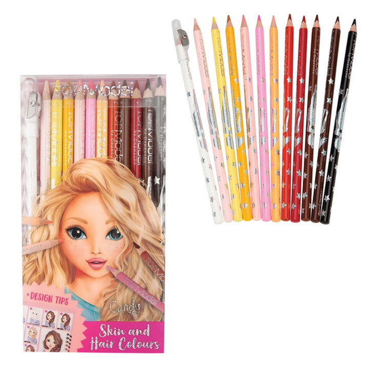 TOPModel Coloured Pencil Set (Skin And Hair Colours)