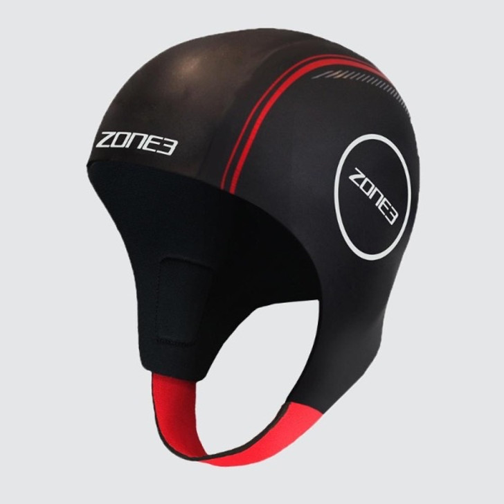 Zone3 Neoprene Swim Cap (Small, Black/Red)