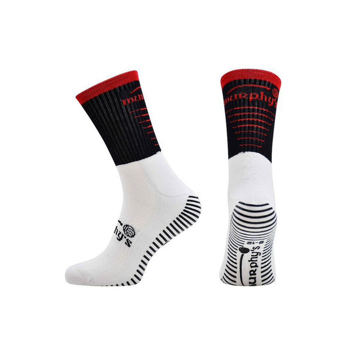 Murphy's Pro Mid Grip Socks Junior (Black/Red, 3-5)