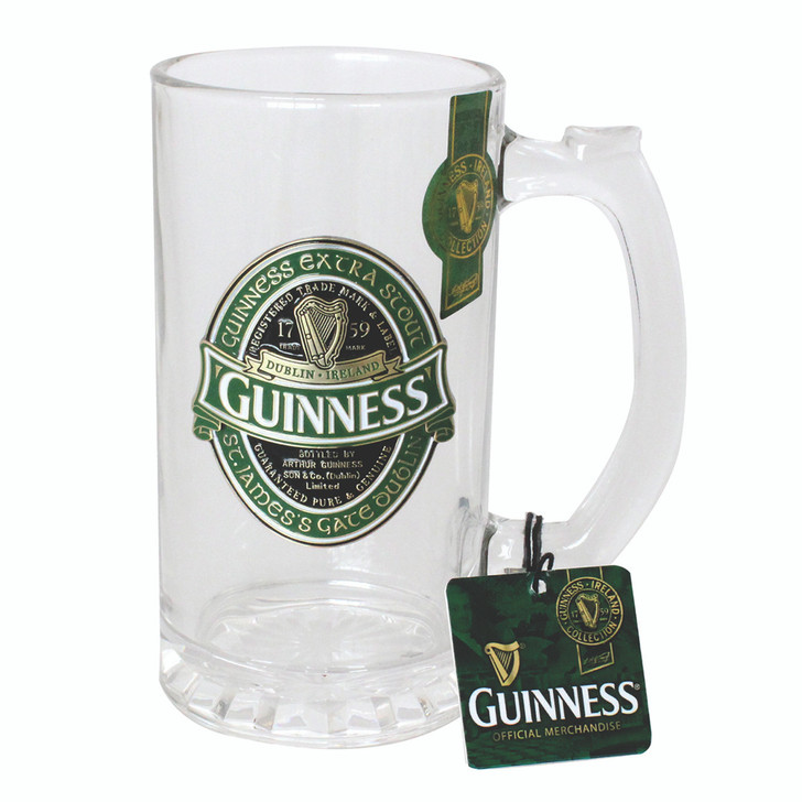 Guinness Ireland Tankard With Badge Colour Filled Green