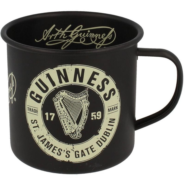 Guinness Bottletop Enamel Mug -  Black