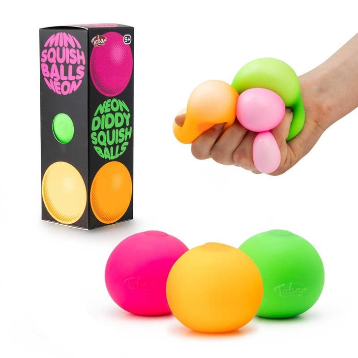 Neon Diddy Squish Balls - 3Pk