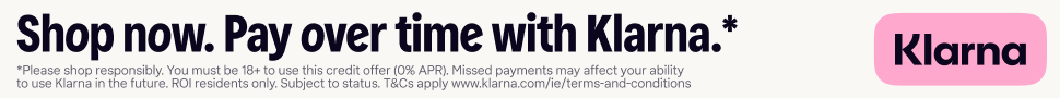 Please shop responsibly. You must be 18+ to use this credit offer (0% APR). Missed payments may affect your ability to use Klarna in the future. ROI residents only. Subject to status. T&Cs apply