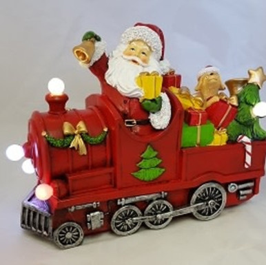 Solar Santa Train Santa On Train With Led Lights - Finnegan's Corner